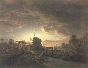 Jacobus Theodorus Abels Landscape in Moonlight (mk22) oil painting on canvas
